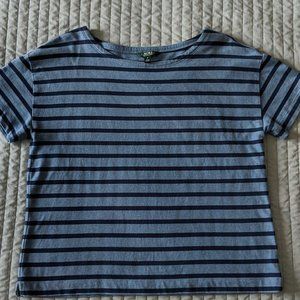 Lauren Ralph Lauren Loose Fit Oversized Blue Striped T-Shirt Size M Relaxed